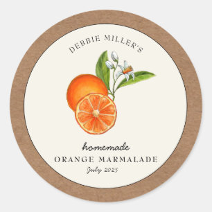 Orangenmarmelade Kraftpapier Runder Jam Aufkleber