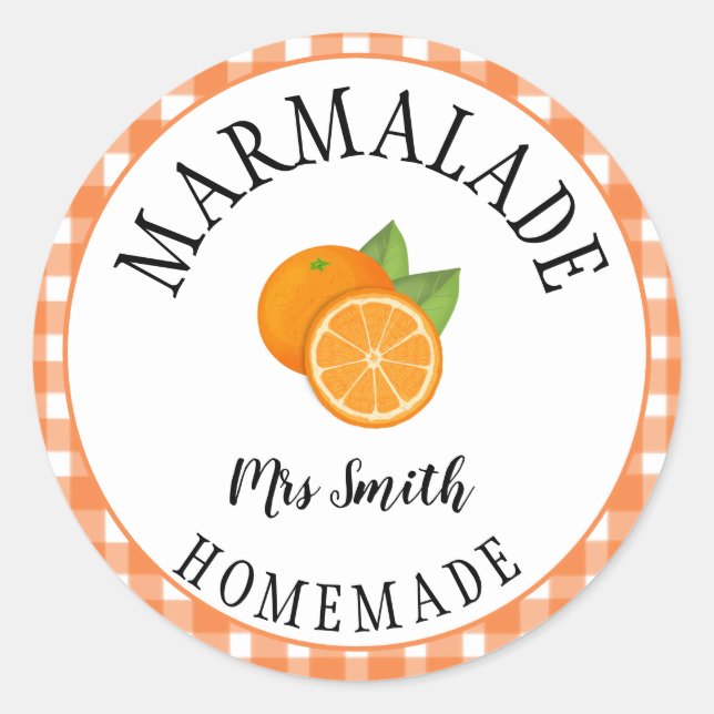 Orangenmarmelade Runder Aufkleber (Vorderseite)