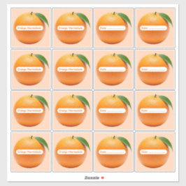Orangenmarmeladen-Etiketten Aufkleberbogen Aufkleber