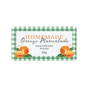 Orangenmarmeladenglas Etikett personalisiert Gingh Adressaufkleber