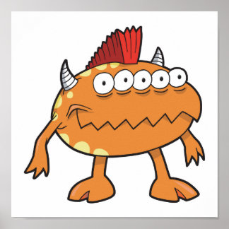 Orangenmohawster viele Augen Poster