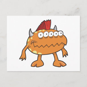 Orangenmohawster viele Augen Postkarte