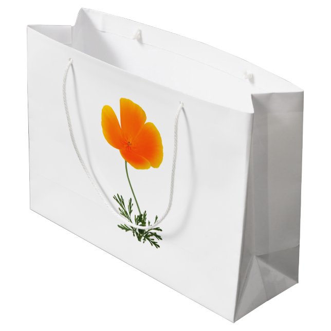 Orangenmohn große Geschenktasche Große Geschenktüte (Rückseite Schrägansicht)