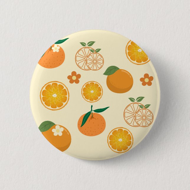 Orangenmuster Button (Vorderseite)