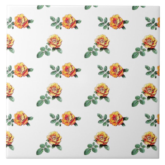 Orangenmuster der Rose Fliese (Vorderseite)
