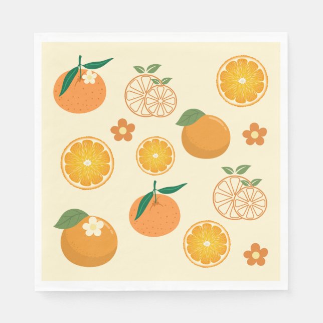 Orangenmuster Serviette (Vorderseite)