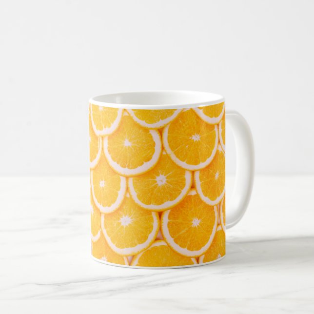 Orangenmuster-Tasse Kaffeetasse (VorderseiteRechts)