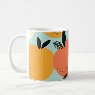 Orangenmuster: Vibrant Nahtloses Design. Kaffeetasse
