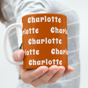 Orangennamenmuster Kaffeetasse