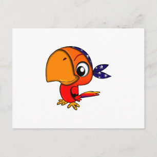 Orangenpapagei-Cartoon Postkarte