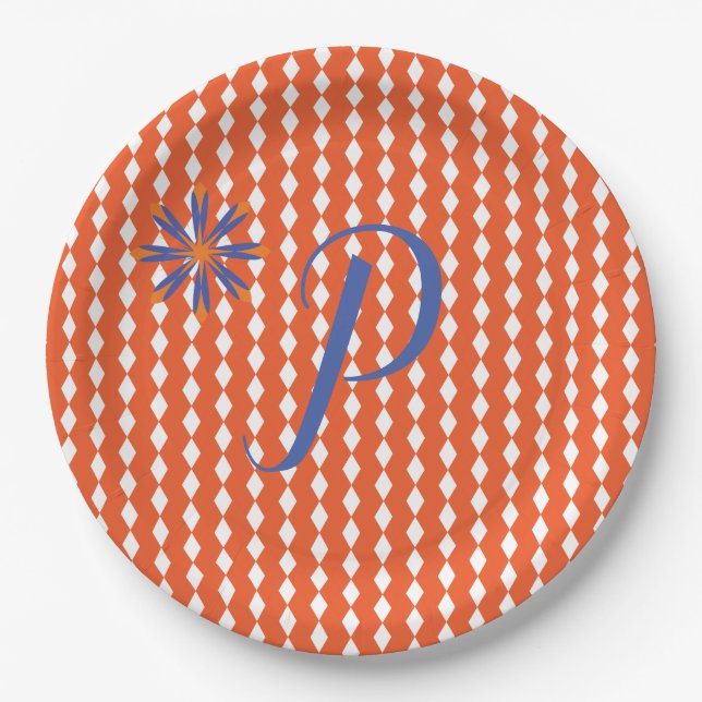 Orangenpapierplatte Pappteller (Vorderseite)