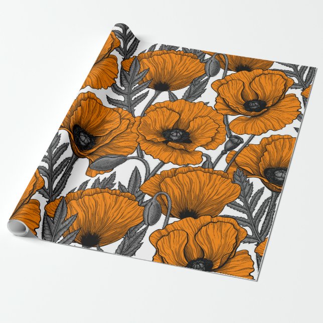 Orangenpflücke auf weiß geschenkpapier (Ungerollt)