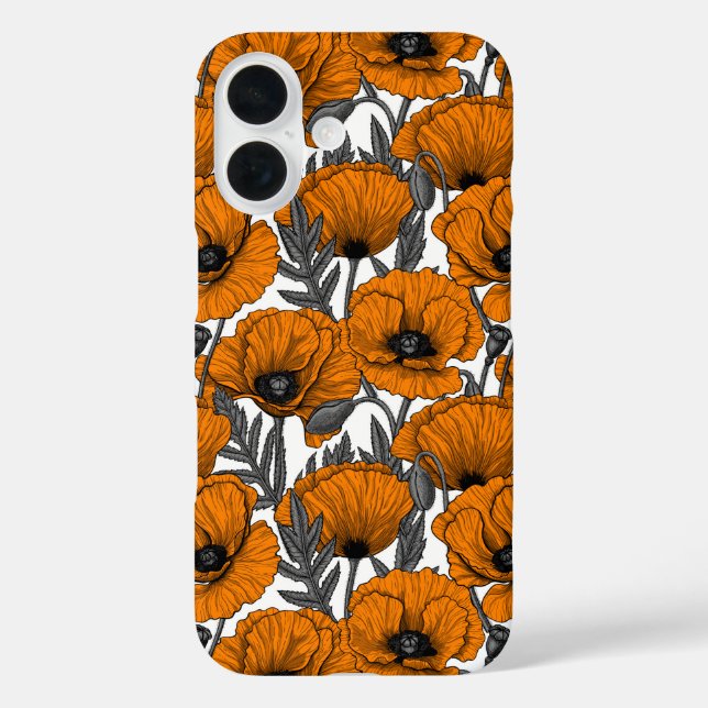 Orangenpflücke auf weiß iPhone 16 hülle (Rückseite)