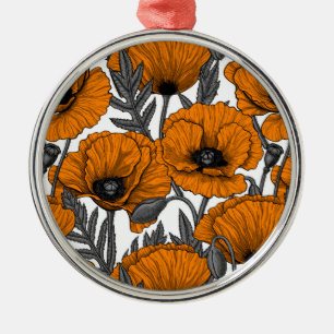 Orangenpflücke auf weiß ornament aus metall