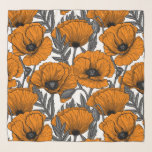 Orangenpflücke auf weiß schal<br><div class="desc">Vektormuster aus handgezeichnet Mohn.</div>