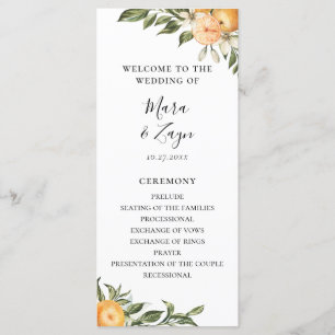 Orangenplantage Zitrus Botanische Hochzeit Programm