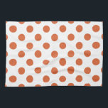 Orangenpolka-Punkte Handtuch<br><div class="desc">Orangefarbene Polka-Punkte auf weißem Hintergrund.</div>