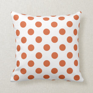 Orangenpolka-Punkte Kissen