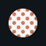 Orangenpolka-Punkte Magnet<br><div class="desc">Orangefarbene Polka-Punkte auf weißem Hintergrund.</div>