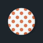 Orangenpolka-Punkte Magnet<br><div class="desc">Orangefarbene Polka-Punkte auf weißem Hintergrund.</div>