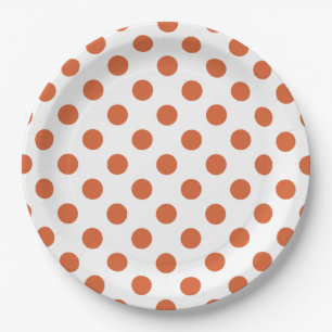 Orangenpolka-Punkte Pappteller