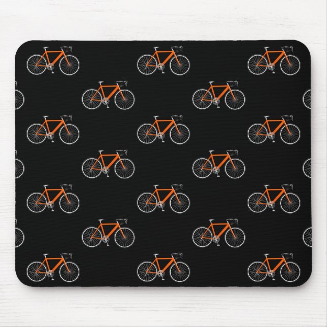 Orangenrad auf schwarz mousepad (Vorne)