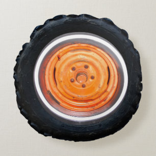 Orangenreifen Rundes Kissen