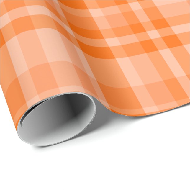 Orangens Karo Geschenkpapier (Rolleneckpunkt)