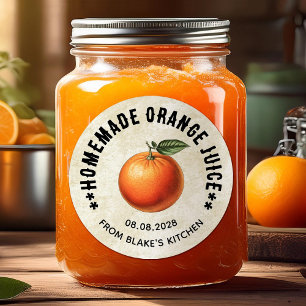 Orangensaft-Etiketten im Vintage-Stil Runder Aufkleber
