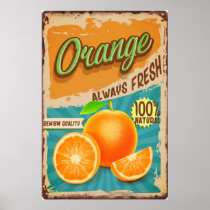 Orangensaft, frisch gepresst poster