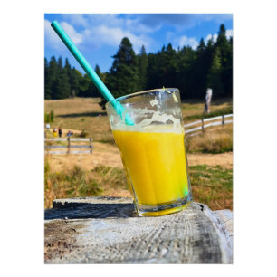 Orangensaft im Freien – Naturwald-Fotografie Poster