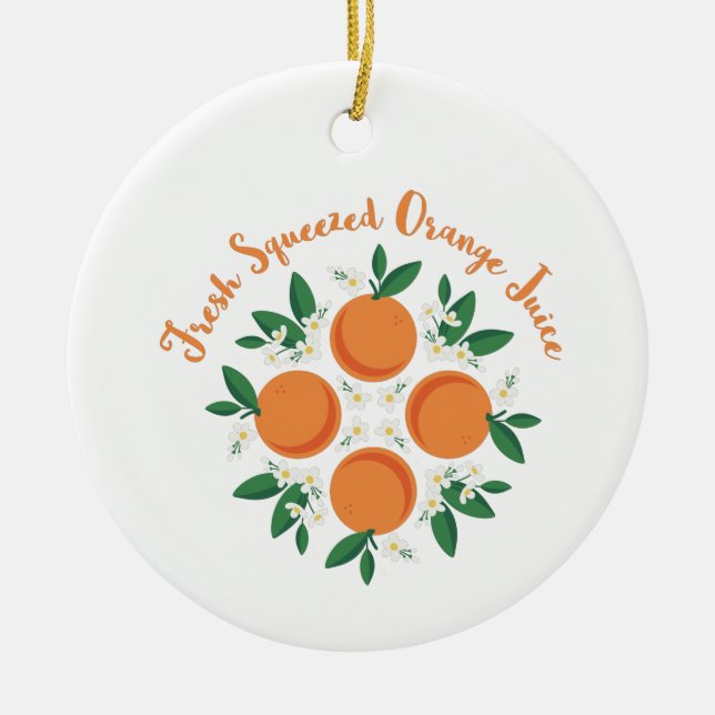 Orangensaft Keramik Ornament (Vorne)