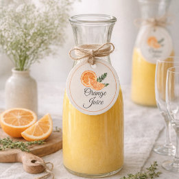 Orangensaft Mimosa Bar Karaffe Etikett Geschenkanhänger