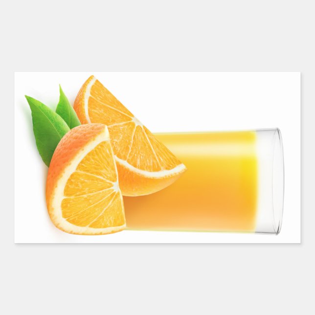 Orangensaft Rechteckiger Aufkleber (Vorderseite)
