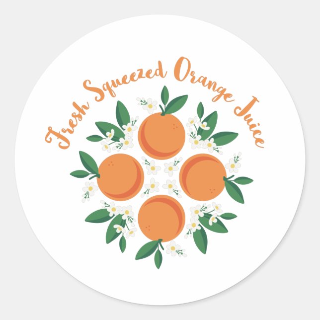 Orangensaft Runder Aufkleber (Vorderseite)