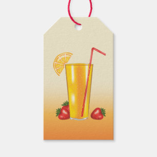 Orangensaft Tropicales Getränk Geburtstags Dankesc Geschenkanhänger
