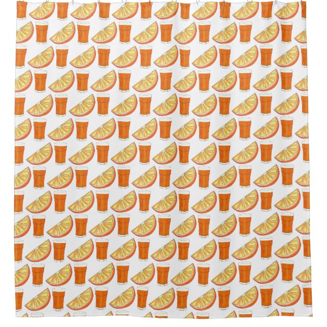 OrangensaftCitrus Fruit Slice, frisch gepresst Duschvorhang (Vorderseite)