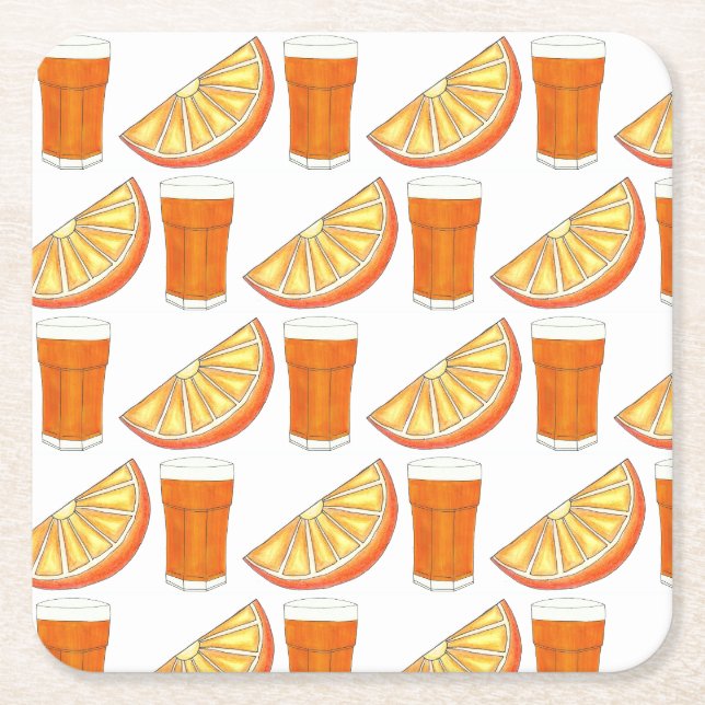 OrangensaftCitrus Fruit Slice, frisch gepresst Rechteckiger Pappuntersetzer (Vorderseite)