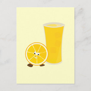 Orangensaftglas und orangefarbene Farbe Postkarte