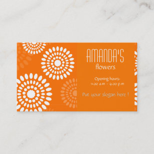 Orangensaftkarte für Sommerzeit - Blume Visitenkarte