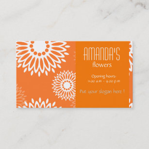 Orangensaftkarte für Sommerzeit - Blume Visitenkarte