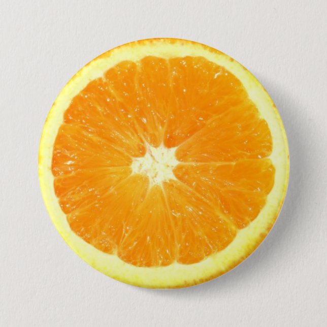 Orangenscheibe Button (Vorderseite)