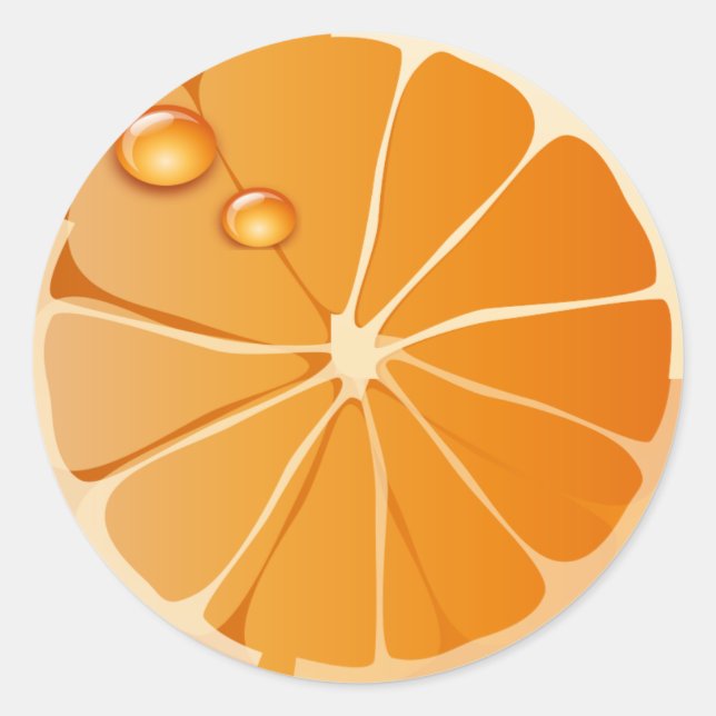 Orangenscheibe Runder Aufkleber (Vorderseite)