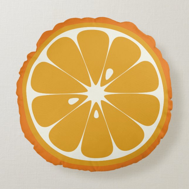 Orangenscheibe Rundes Kissen (Vorderseite)