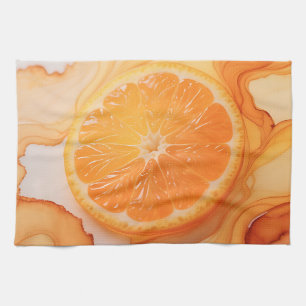 Orangenscheibe Zitrus-Swirl Geschirrtuch