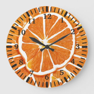 Orangenscheiben Große Wanduhr