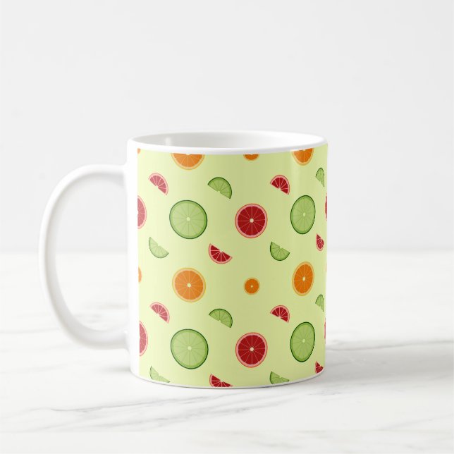 Orangenscheiben-Nahtloses Muster Kaffeetasse (Links)