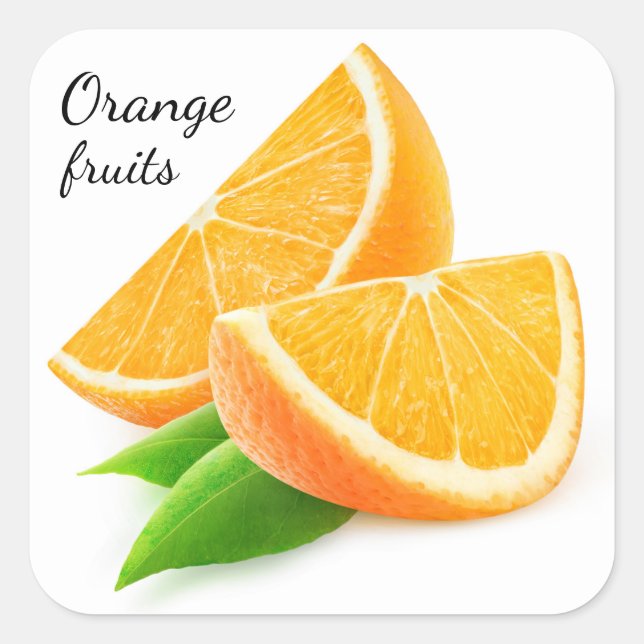Orangenscheiben Quadratischer Aufkleber (Vorderseite)