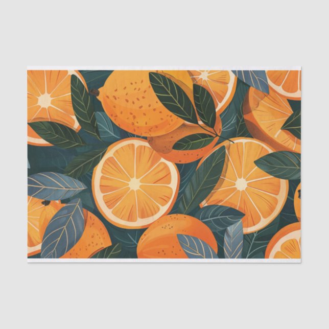 Orangenscheiben Zitrusfrüchte-Illustration Dekoupa Seidenpapier (Vorderseite)