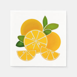 Orangenscheiben, Zitrusfrüchte Serviette
